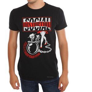 Social Distortion Ball & Chain Tour 1990 rock Official T-Shirt XL NWT